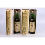 Two bottles of THE GLENLIVET 12 year pure single malt Scotch whisky 40% abv 70cl in Classic Golf