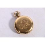18ct gold cased full hunter keyless pocket watch by James Thomson of Dumfries, the dust cover with