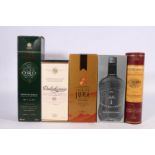 Five bottles of single malt Scotch whisky including DALWHINNIE 15 year old 43% abv 70cl, ISLE OF