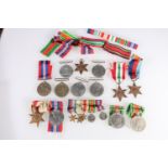 Thirteen WWII medals to include five war medals, four defence medals, 1939-1945 star, France and