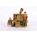 Rare tinplate clockwork music band 'Lil' Abner and his Dogpatch Band' made by Unique Art