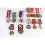 WWII war medal, WWII 1939-1945 star, German WWI honour cross 1914-1918, South Africa Defence