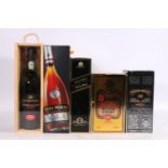 Five bottles including DIMPLE 12 year old de luxe Scotch whisky 40% 75cl, CHIVAS REGAL blended