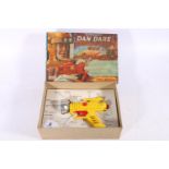 Palitoy Dan Dare Cosmic Ray Gun, a red, yellow and chrome coloured plastic battery operated gun,