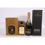 Three bottles including MOET and CHANDON 2006 grand vintage Brut Champagne 12.5% abv 75cl boxed,