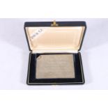 Boxed silver panel to George E Scott regarding a trip to brail, dated 1960, 51g.