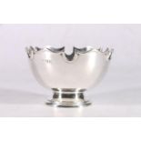 Small silver rose bowl, circular with moulded shaped rim on a moulded circular foot, Thomas