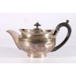 George III sterling silver teapot of plain form, Rebecca Emes and Edward Bernard I , London 1816,