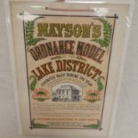 Mayson's Ordnance Model of the Lake District.  Col. litho poster by McFarlane & Erskine of