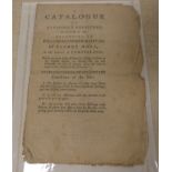 Cumberland - 18th Cent. Auction Catalogue.  Household Furniture, Books etc. (incl. Law Books)