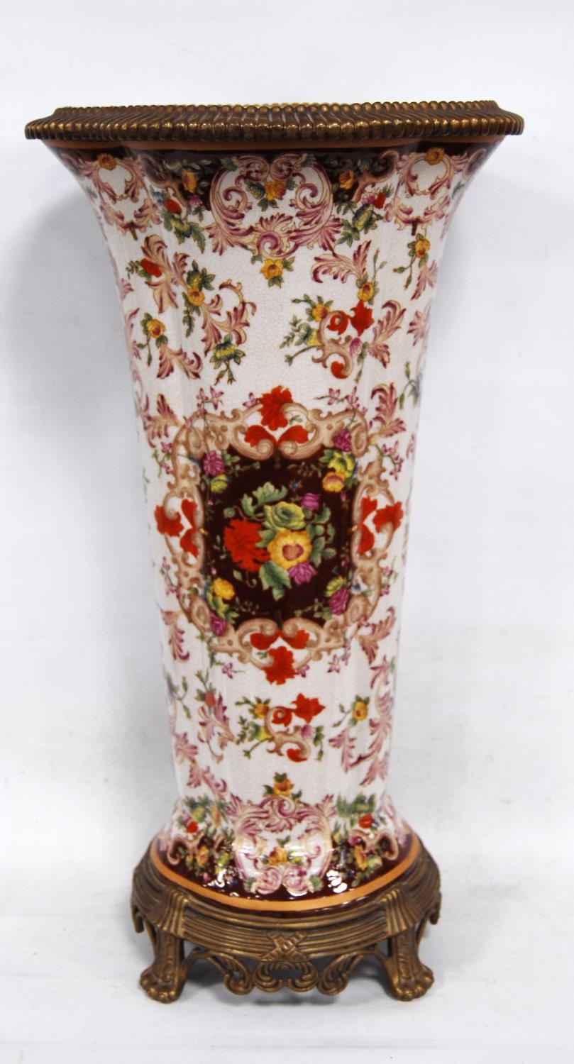 French crackle glaze vase in the manner of Samson of Paris of large form, decorated all over with - Image 2 of 7