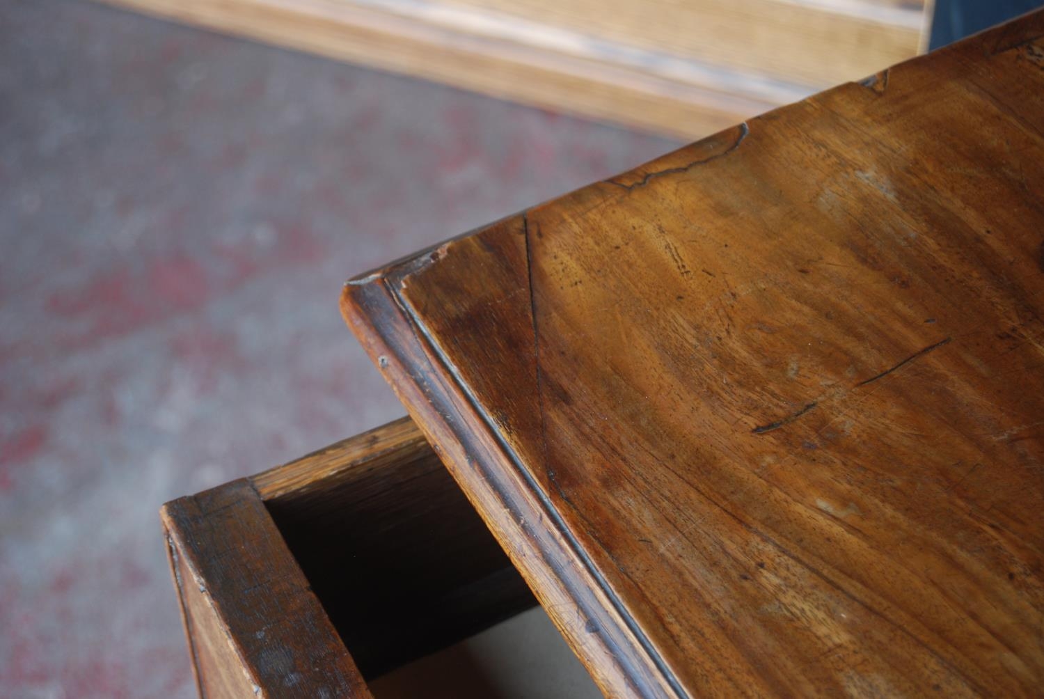 George III mahogany bachelor's chest of four graduated drawers, on bracket feet, 84cm high, 86cm - Image 4 of 11