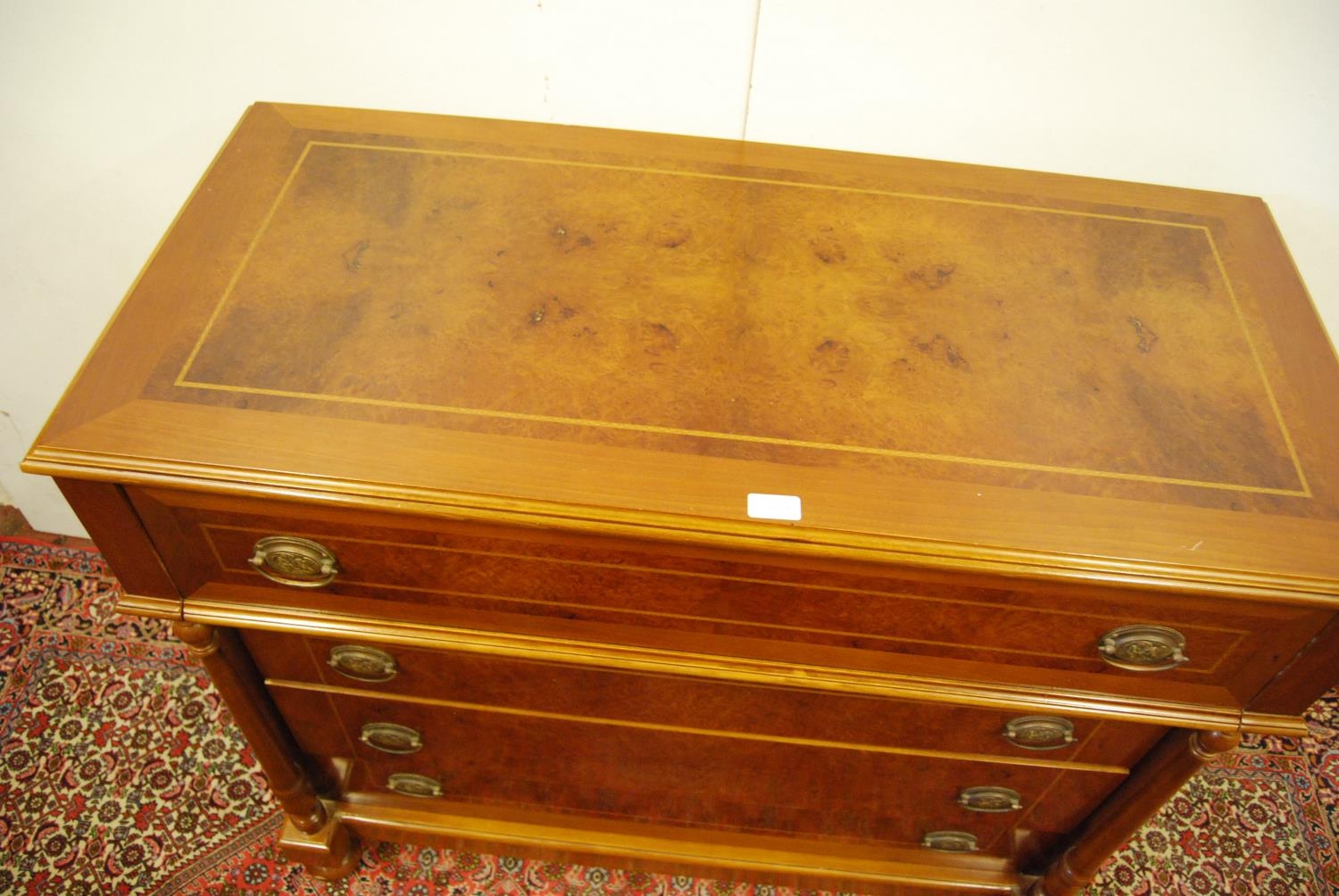 French-style reproduction walnut secrétaire chest of drawers, with a fall front secrétaire drawer to - Image 3 of 5