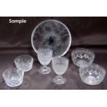 Collection of crystal and cut glass star-cut glassware comprising six wine glasses, set of sixteen