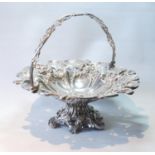 Early Victorian EP circular cake basket, pierced and embossed, by Martin, c. 1840, 32cm.