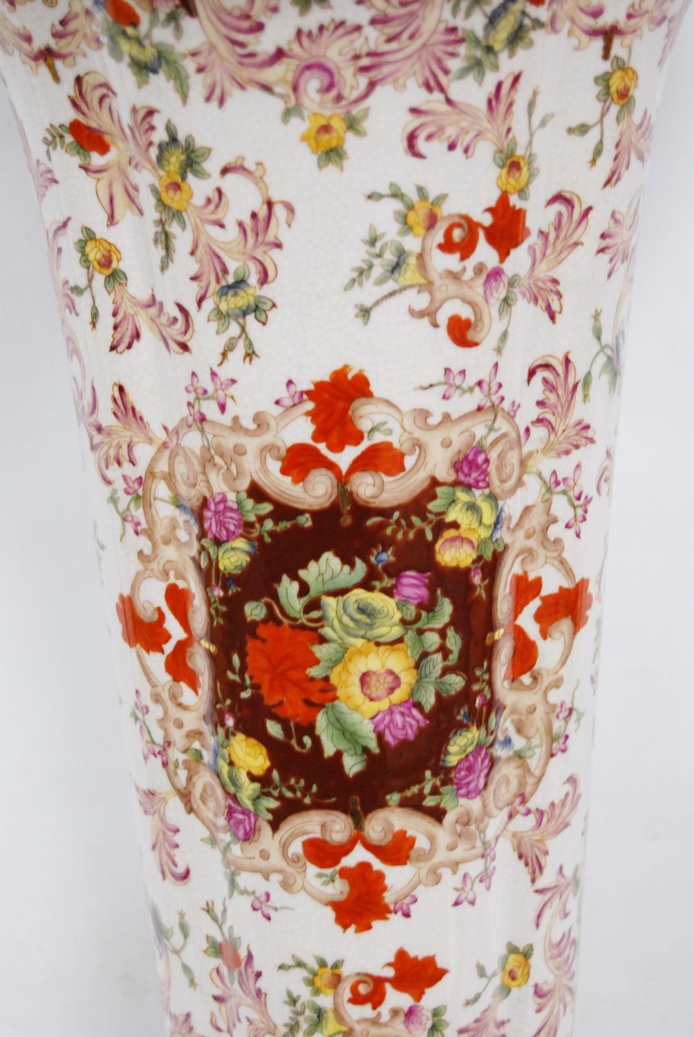 French crackle glaze vase in the manner of Samson of Paris of large form, decorated all over with - Image 3 of 7