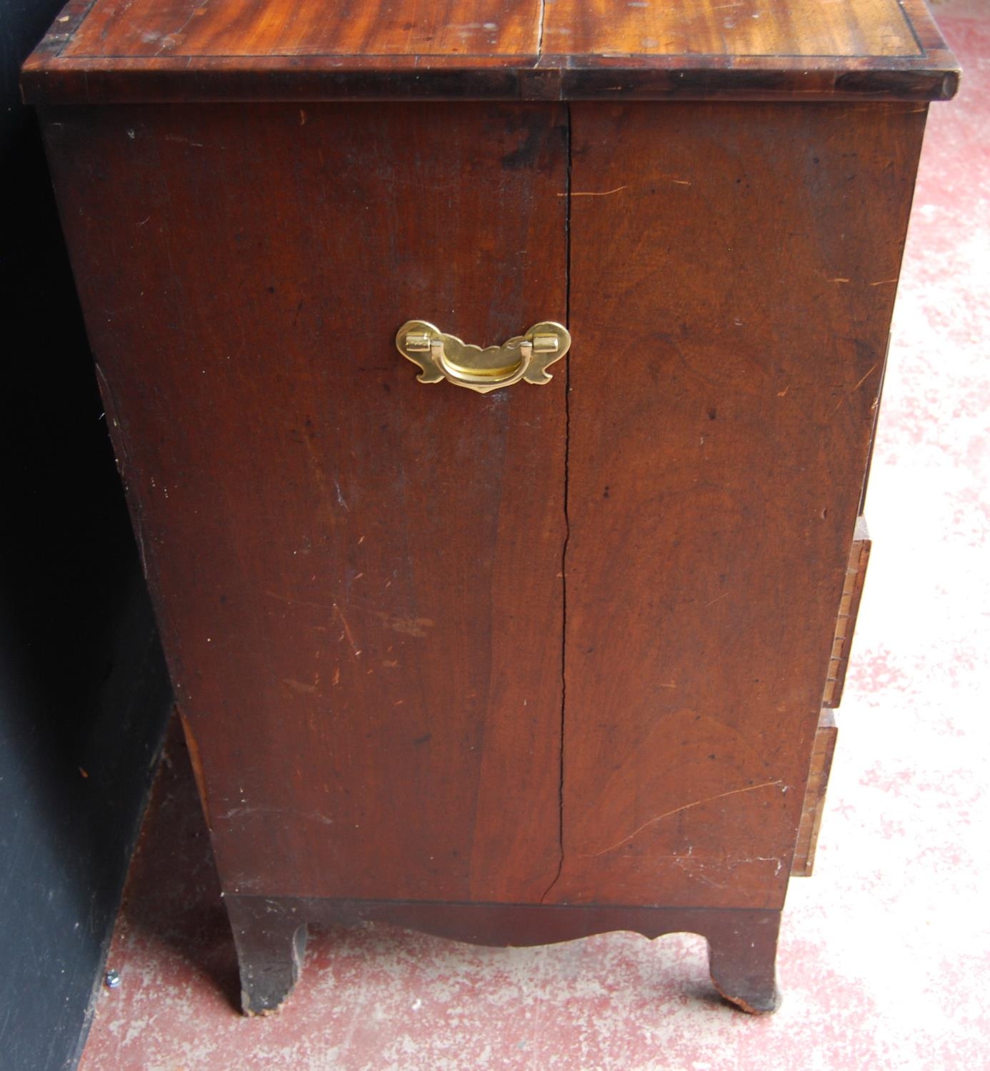 Georgian mahogany chest of three short and three long drawers, on bracket feet, with later brass - Image 9 of 9