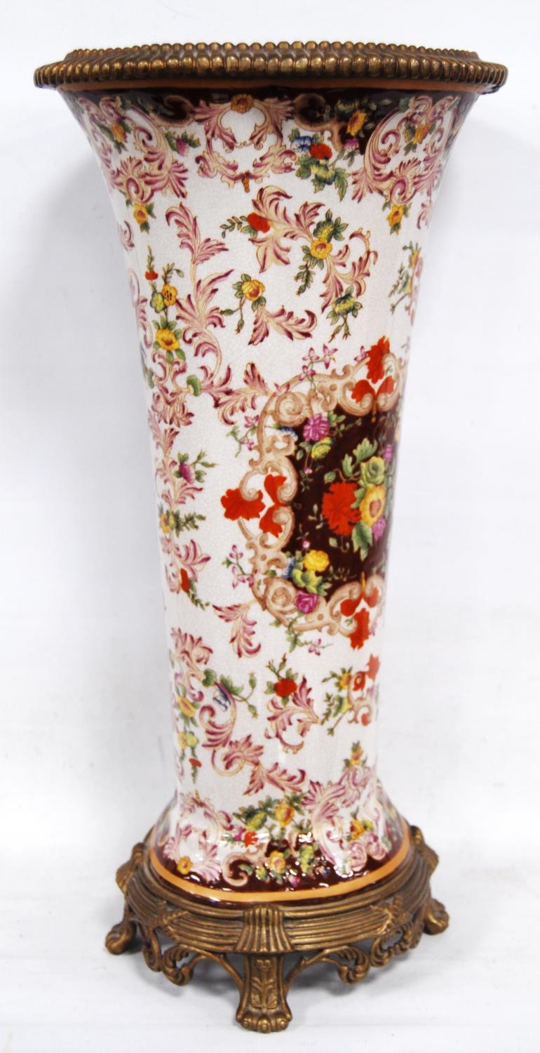 French crackle glaze vase in the manner of Samson of Paris of large form, decorated all over with - Image 4 of 7