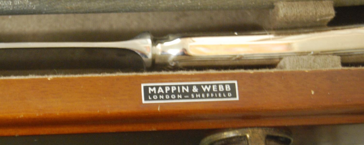 Mappin & Webb service for eight, of tied reed pattern, in sapele two-drawer table canteen on - Image 8 of 8