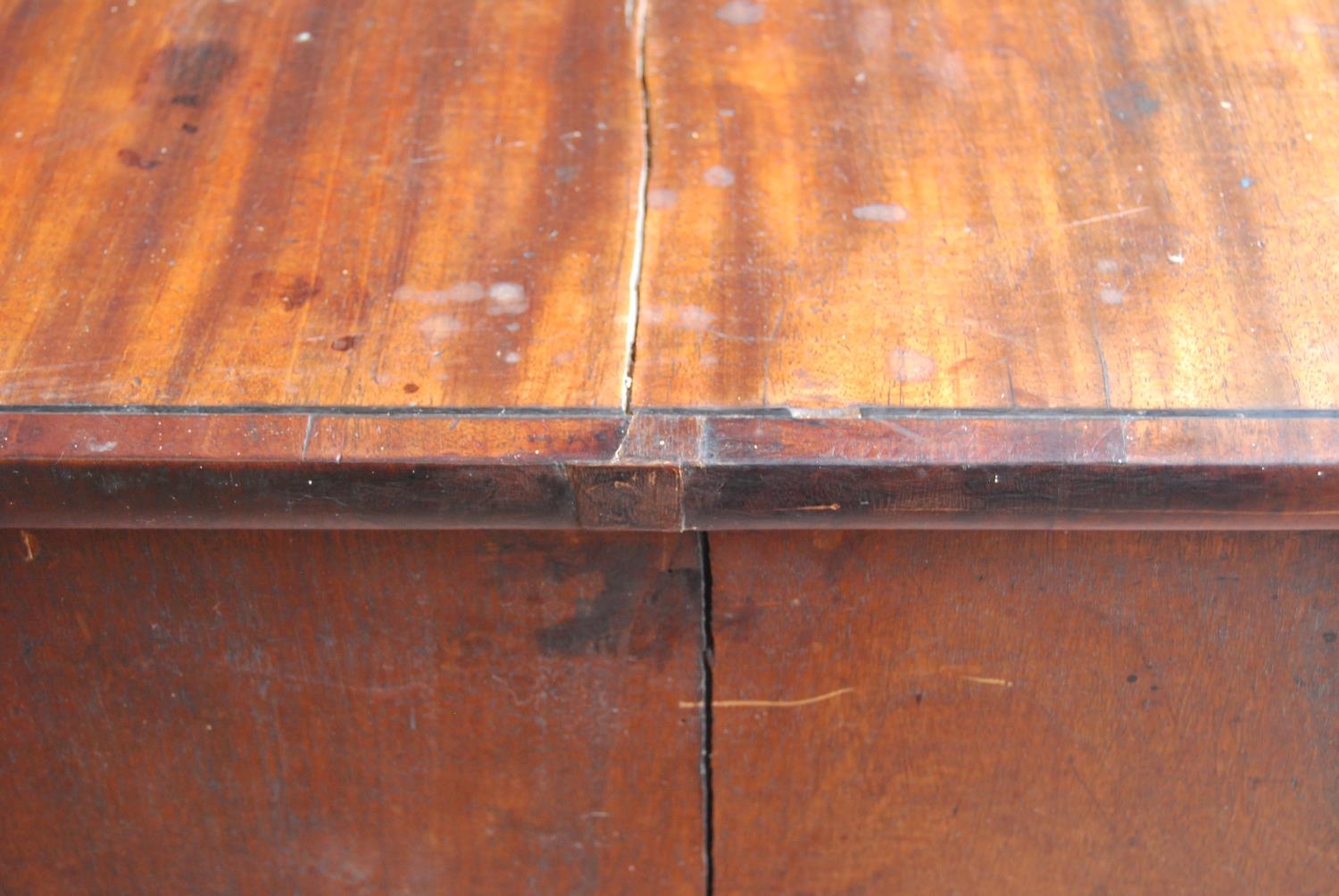 Georgian mahogany chest of three short and three long drawers, on bracket feet, with later brass - Image 8 of 9