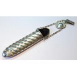 Silver spectacles case with waved flutes, Birmingham 1898, 63g or 2oz.