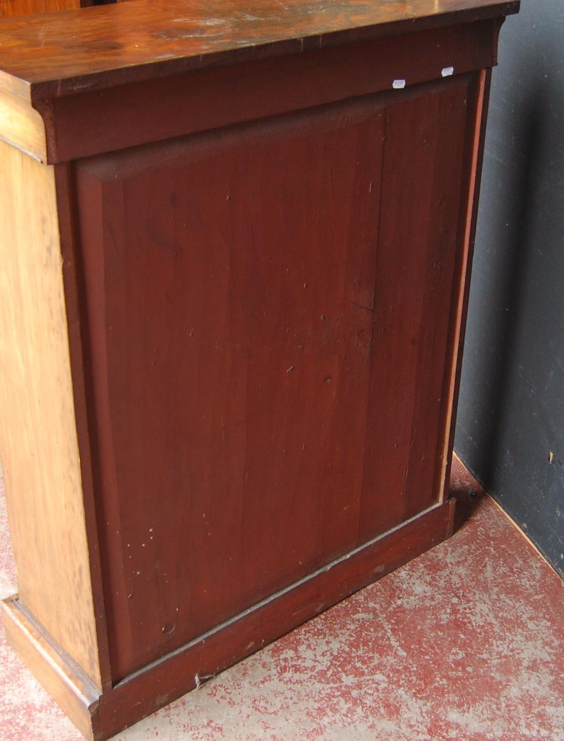 19th century French inlaid burr walnut pier cabinet, the inlaid frieze above a glazed door enclosing - Image 8 of 11