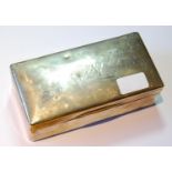 Silver cigarette box with cushion cover, initialled, by Walker & Hall, 1910, 18cm.