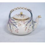 Belleek porcelain teapot with first black mark for Whyte & Sons, Marlboro Street, Dublin, with