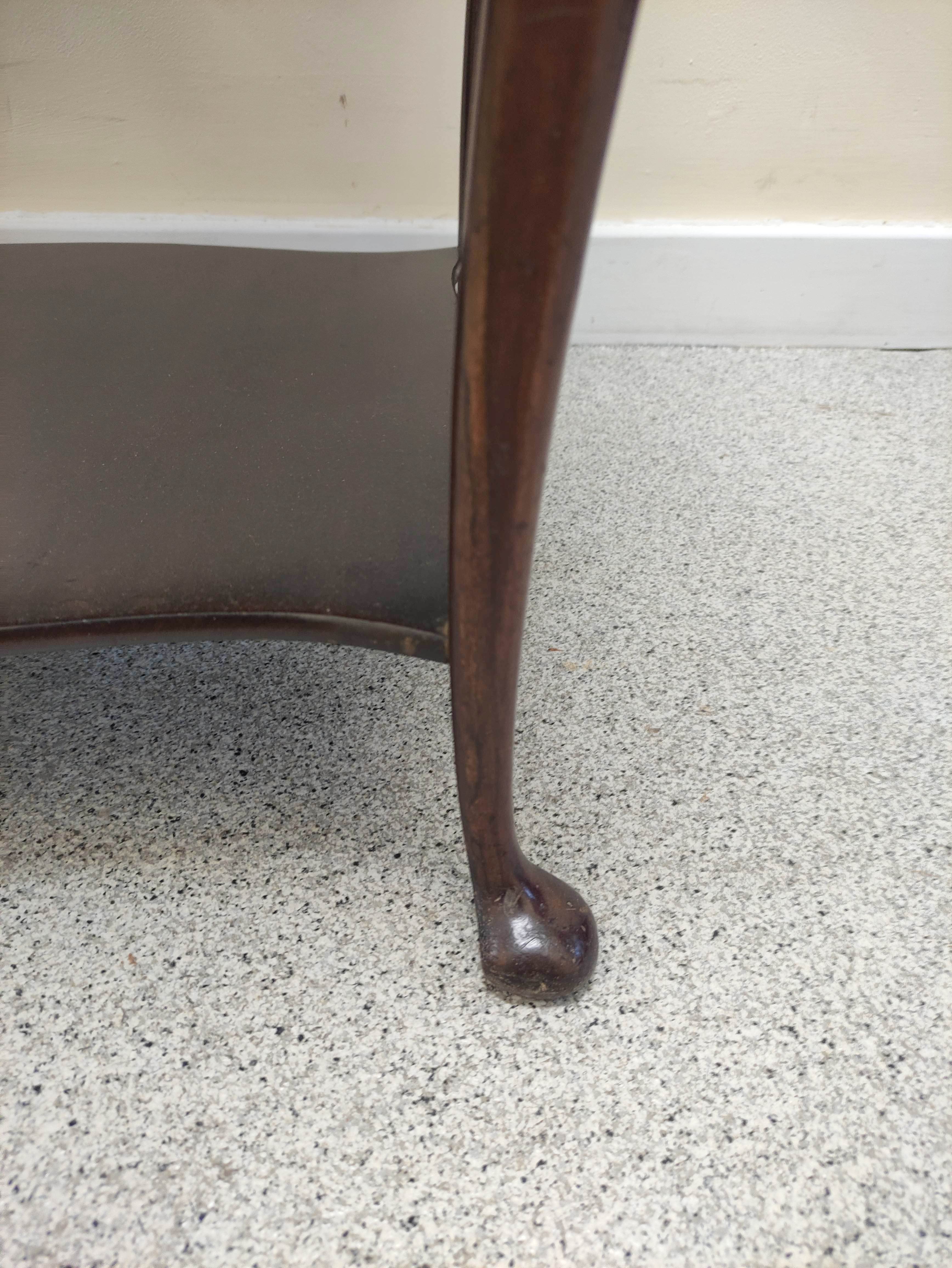 Edwardian mahogany revolving bookcase with serpentine revolving open top above a table base raised - Image 3 of 5