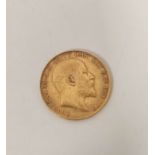 22ct gold sovereign, 1907.