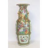 Large 19th century Chinese Canton famille rose of baluster form with multiple panels of courtiers in