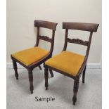 Set of six 19th century mahogany dining chairs comprising of a carver and five side chairs with