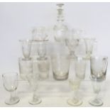Selection of various 19th and early 20th century drinking glasses, including commemorative and