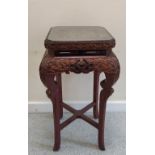Antique Chinese Cinnibar lacquer style Jardeniere stand, Origin Fujian, with a carved and gilt