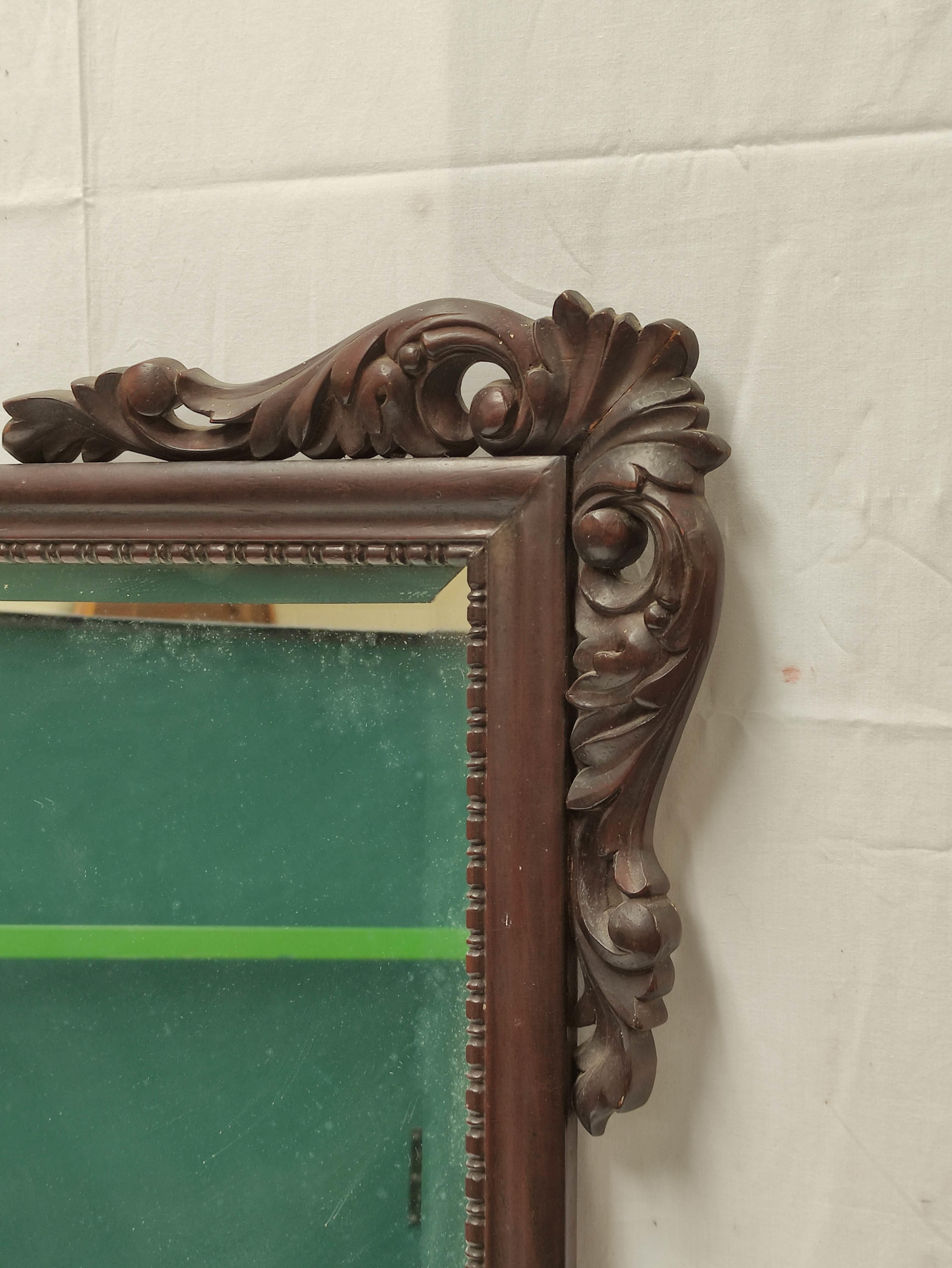 Chinese hardwood wall mirror decorated with shell and acanthus moulded appliques. 96cm high, 77cm - Image 3 of 4