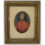 19th Century English School. Portrait of an officer (24th Regiment of Foot c.1830's?)
