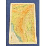 WW2 RAF- Double sided silk escape / survey map of Burma & China scale 1:1,000,000. Property of
