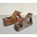 Two early 20th century woodworking smoothing planes. One by W Marples & Sons Hibernia with steel