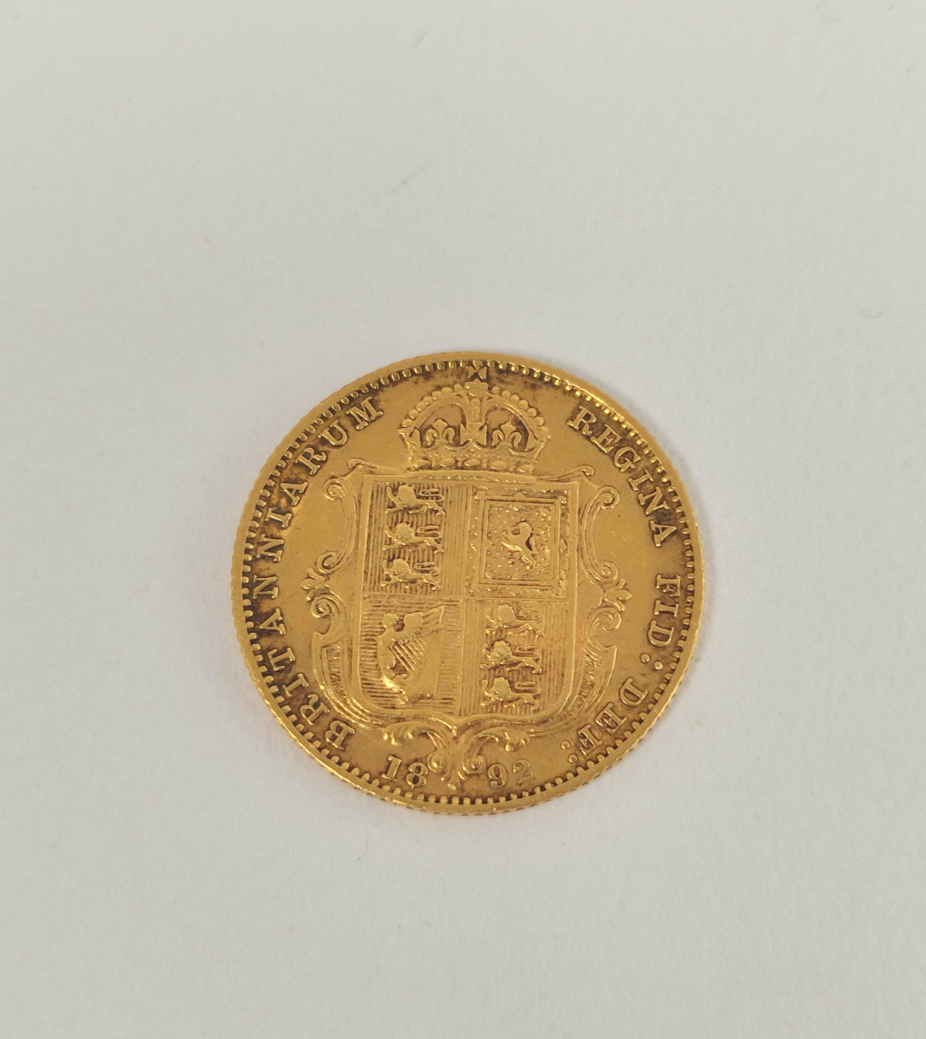 United Kingdom. Victoria 1892 22ct gold half sovereign. - Image 2 of 4