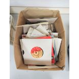 Box containing a large quantity of mixed singles mostly from the 1960s-90s to include Elton John,