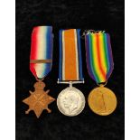 WW1- Mons Star medal trio awarded to PTE G.R Bird 9094 Liverpool Regiment comprising of a 1914