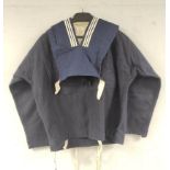 Early 20th century sailor uniform comprising of woolen overcoat, inner vest & collar.