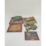 Six collector's model military vehicles. To include a German 88mm Flak 36, German KFZ.15 Horch,