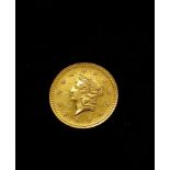 USA. 1853 $1 .900 grade gold coin believed to be a jeweller's copy.
