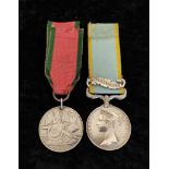 Crimea War- Medal pair to include an 1854 Crimea medal with Sebastopol clasp officially impressed