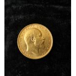 Edward VII. 1903 gold full sovereign. Sydney mint. EF