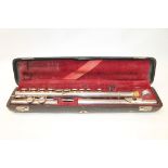 V.Kohlert and Winnenden three piece flute in fitted case.