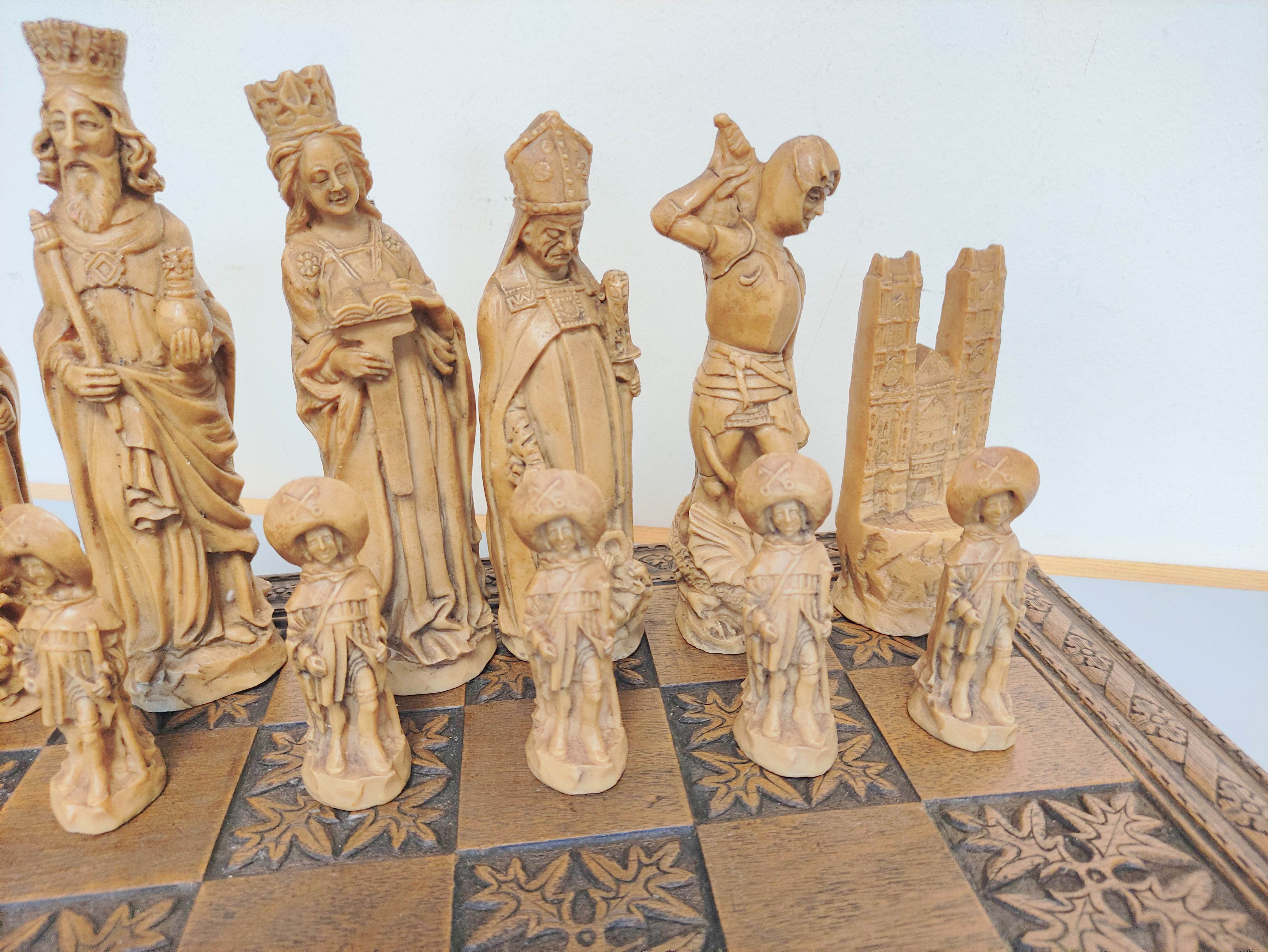 Contemporary composite chess set modeled after medieval figures. - Image 4 of 5