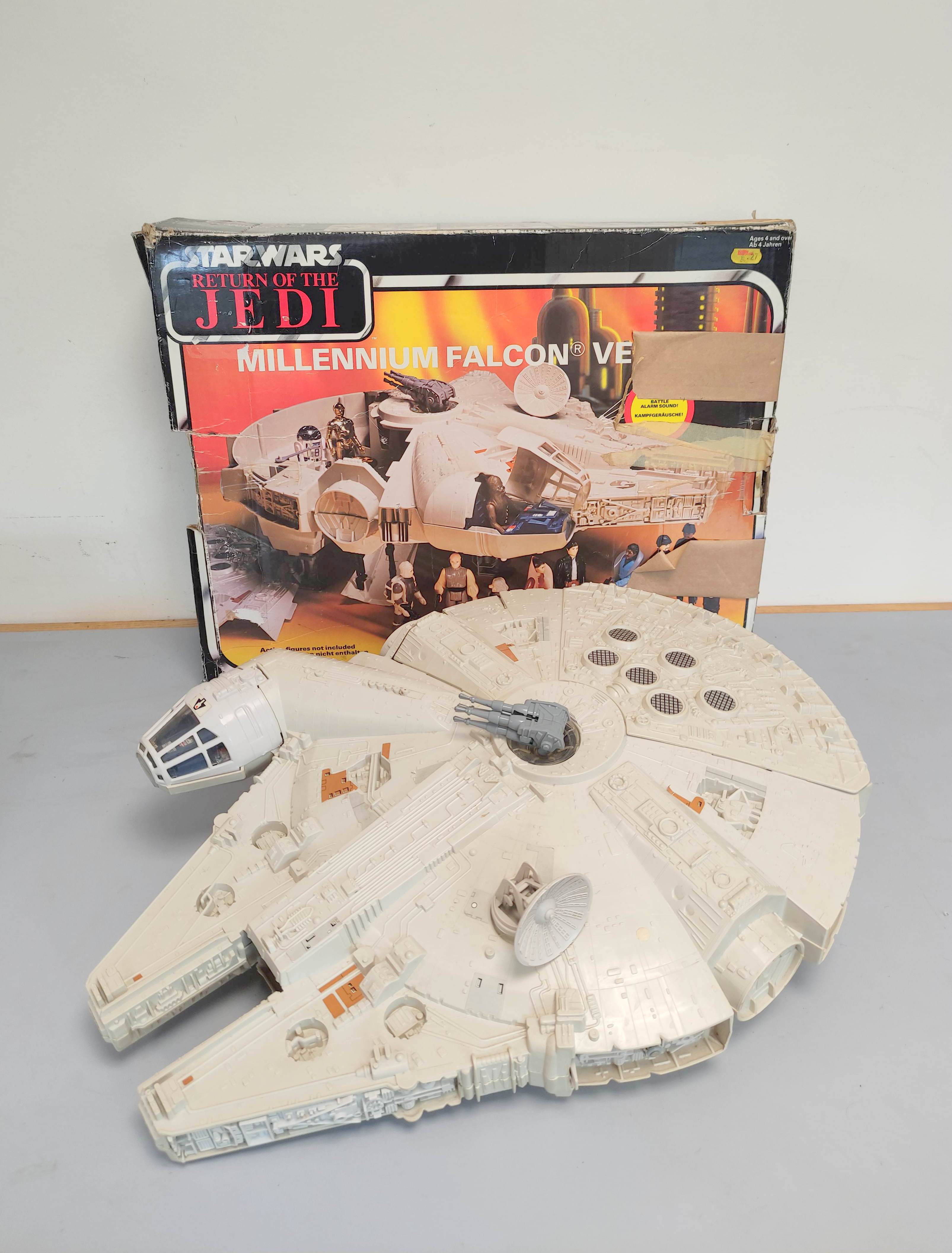 Star Wars- 1983 Return Of The Jedi Millenium Falcon Vehicle by Kenner Toys in defective box. Cargo