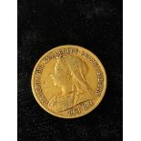 United Kingdom. Victoria 1898 gold half sovereign. London mint. VG